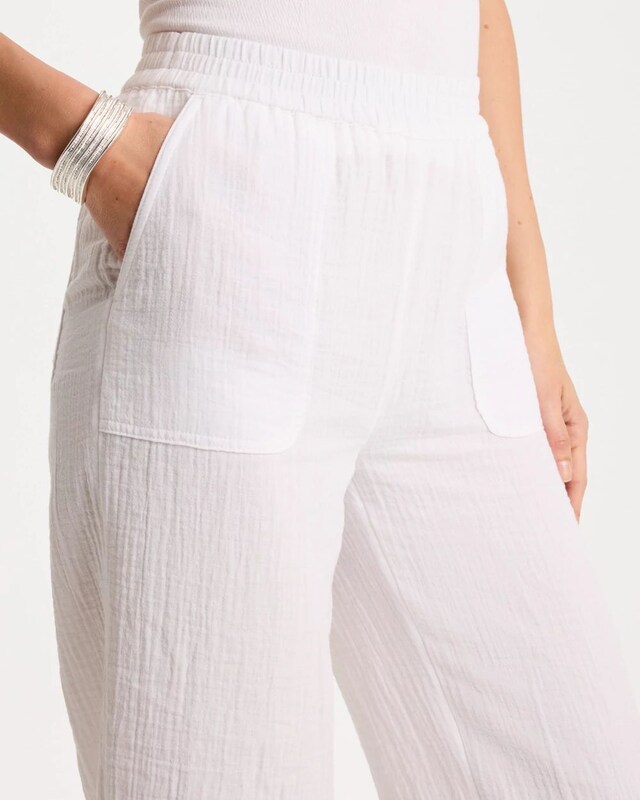 Cotton Gauze Tapered Crop Pant - image 4